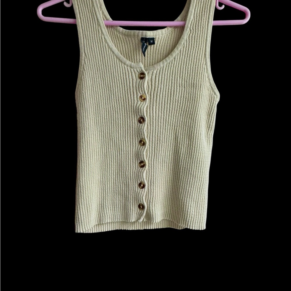 3/$25–moon & madison Ribbed Button-Front Tank Top
